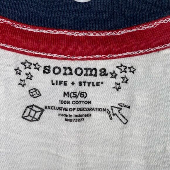 Sonoma graphic print baseball shirt little boys sz 5/6 - Picture 6 of 8